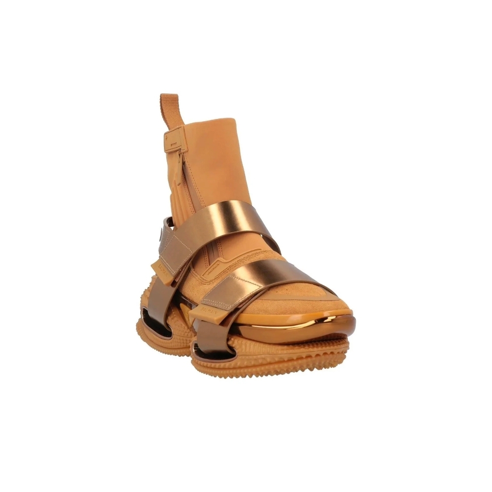Balmain Tan and Gold Sneakers